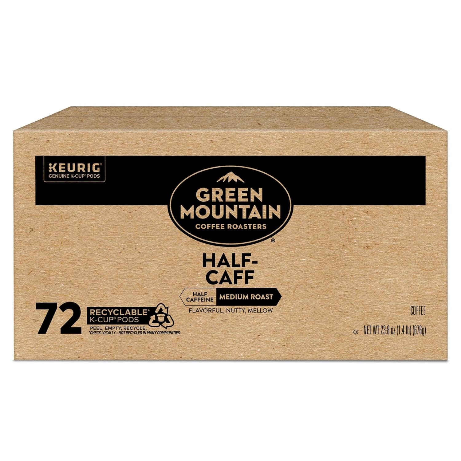 Half Caff Keurig Single-Serve K-Cup Pods, Medium Roast Coffee, 72 Count