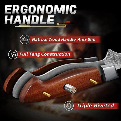 Damascus Fillet Knife 7 Inch - Professional VG-10 Super Sharp Boning Knife for Meat Poultry Chicken Cutting, Japanese Fish Knives with Ergonomic Wood Handle, Birthday Gifts for Men Women