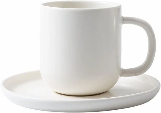 Set of 1 Espresso Cups and Saucers in Stronger Porcelain 3.5Oz,Mini Coffee Mugs Demitasse Cups