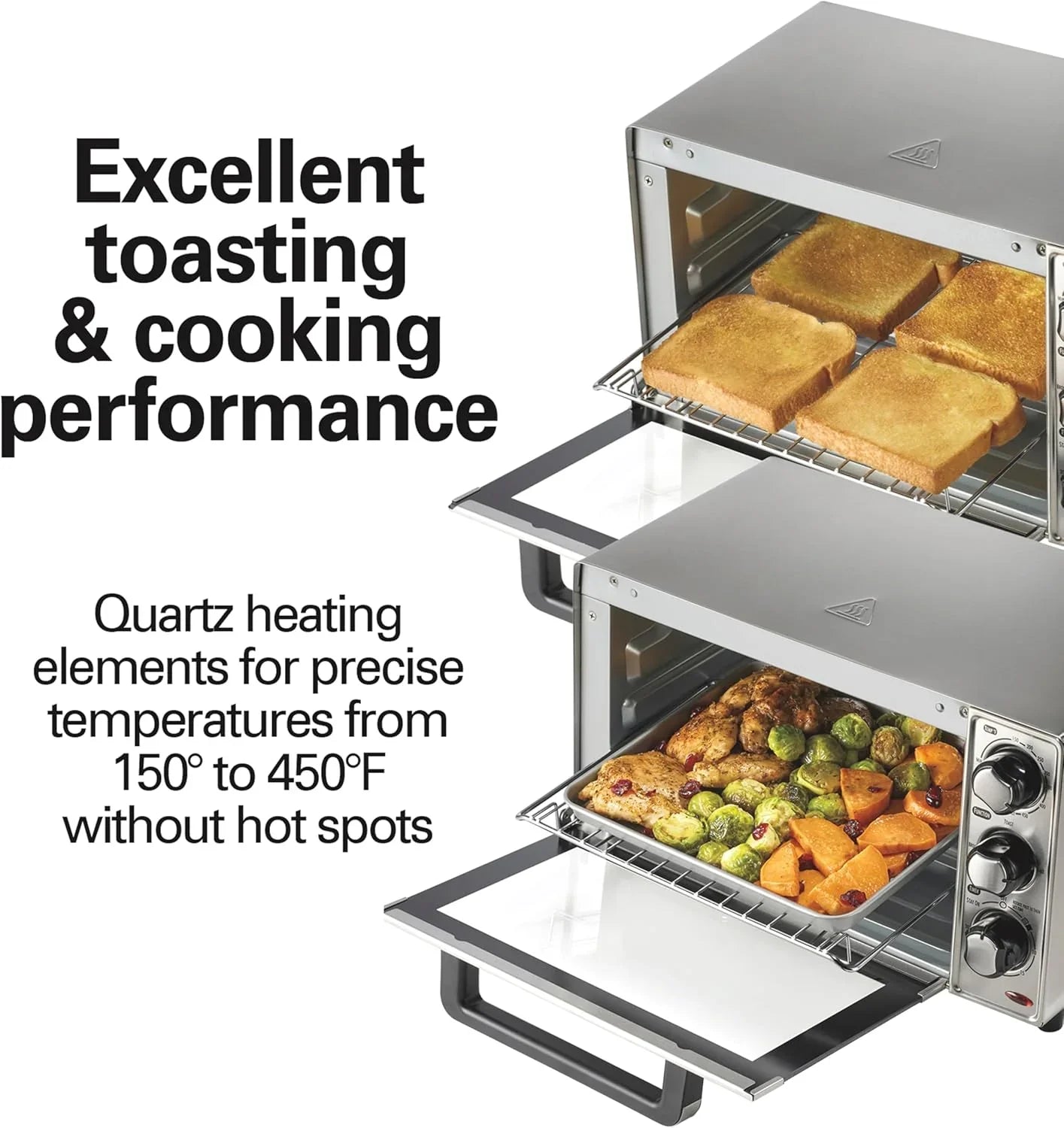 Countertop Toaster Oven & Pizza Maker Large 4-Slice Capacity, Stainless Steel (31401)