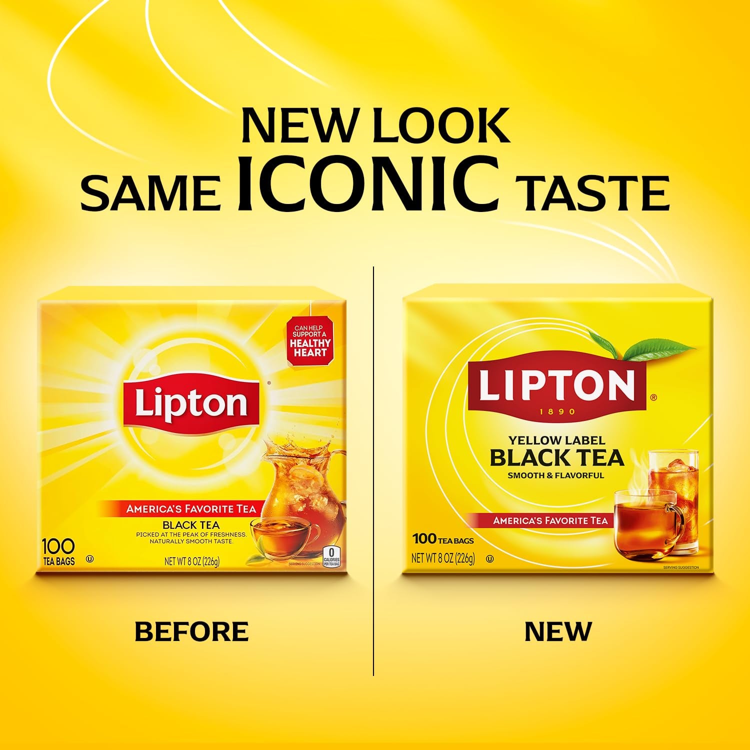 Black Tea Bags, Hot or Iced High Caffeine Tea, 100 Total Bags