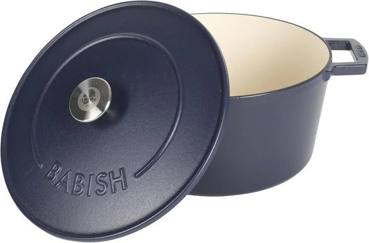 6-Quart round Enameled Cast Iron Dutch Oven with Lid – Blue, Heavy-Duty Dutch Oven for Slow Cooking, Braising & Baking