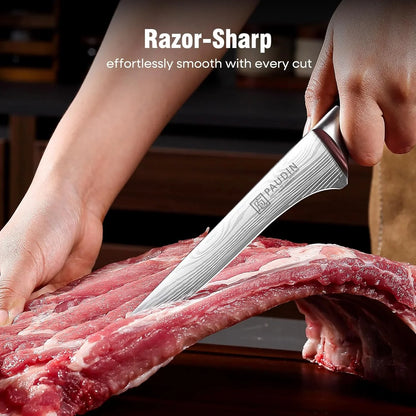 Boning Knife 6 Inch, Super Sharp Fillet Knife, German High Carbon Stainless Steel Deboning Knives, Professional Boning Knives for Meat Poultry Chicken, Pakkawood Handle with Gift Box