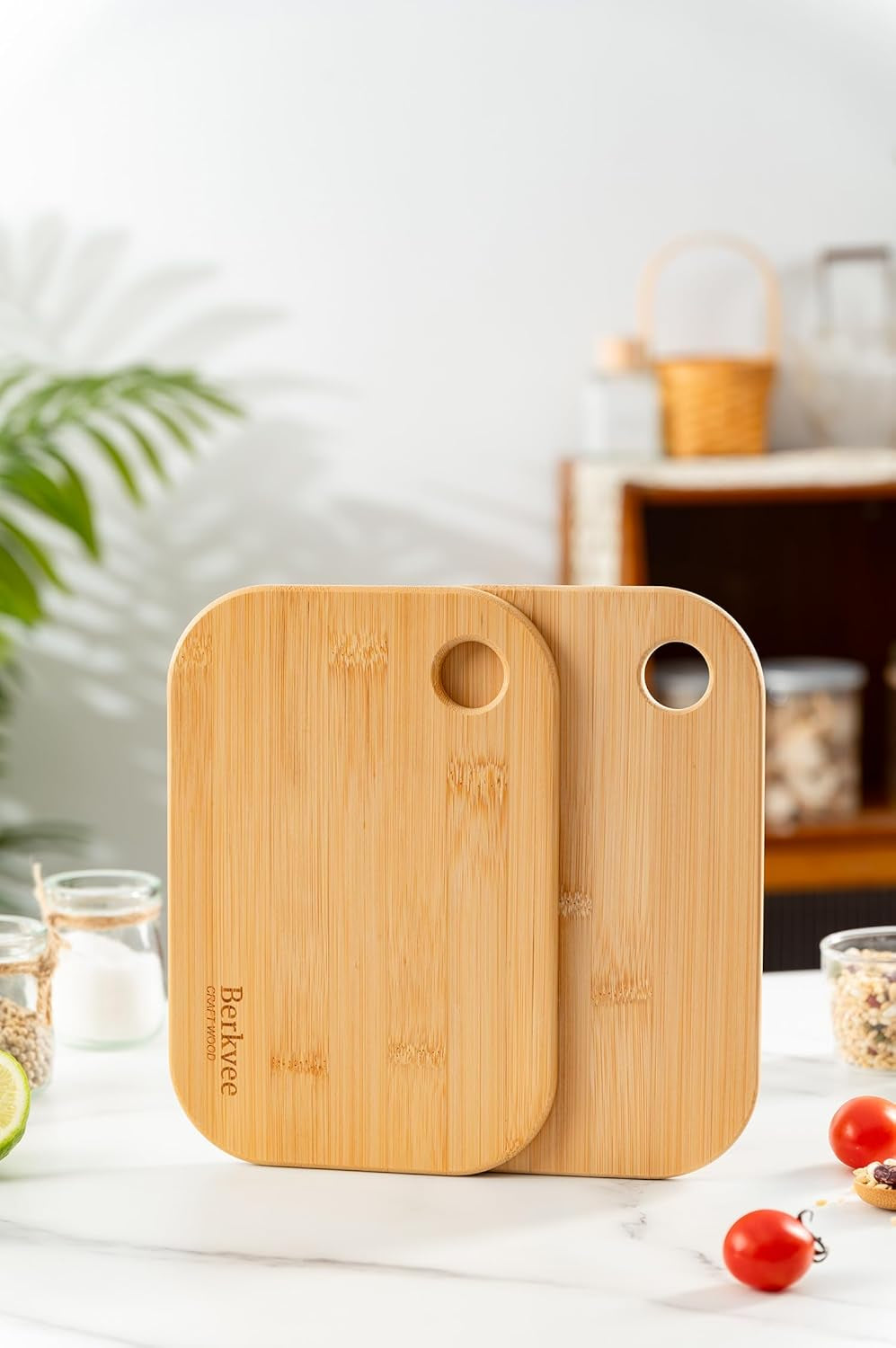 2 Pcs  Small FSC-CERTIFIED Bamboo Wood Cutting Board Set – Mini Lightweight Wooden Cutting Board- BPA Free