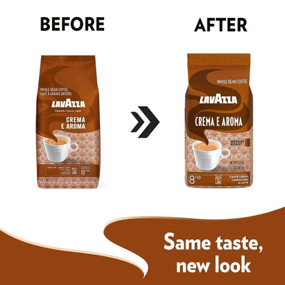 Crema E Aroma Whole Bean Coffee Blend, 2.2-Pound Bag , Balanced Medium Roast with an Intense, Earthy Flavor and Long Lasting Crema, Non-Gmo