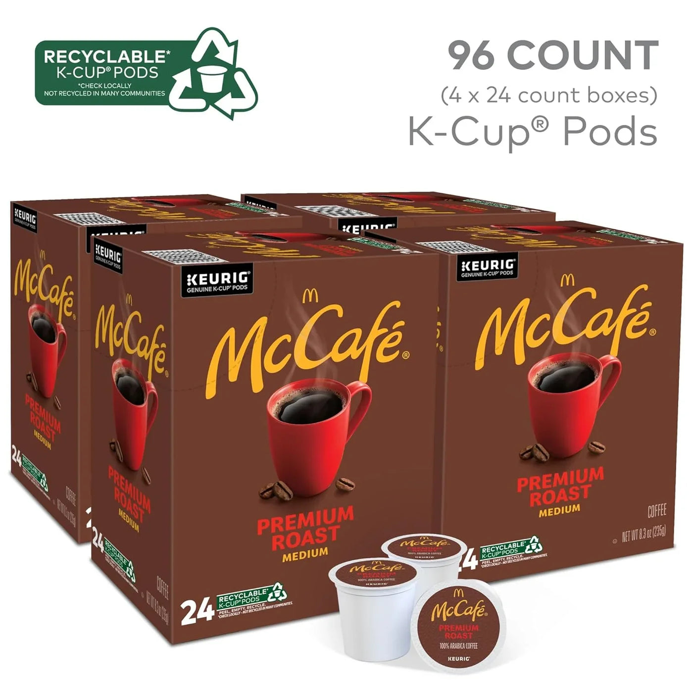 Premium Roast Coffee, Keurig Single Serve K-Cup Pods, Medium Roast, 96 Count