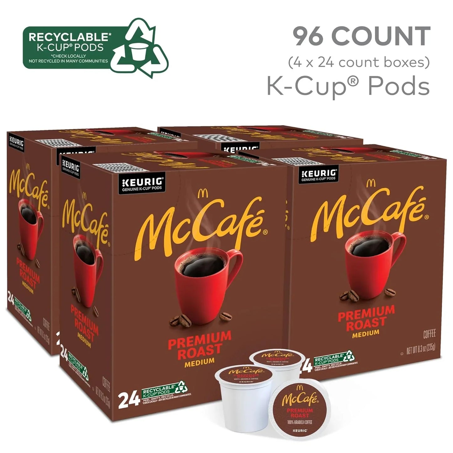 Premium Roast Coffee, Keurig Single Serve K-Cup Pods, Medium Roast, 96 Count