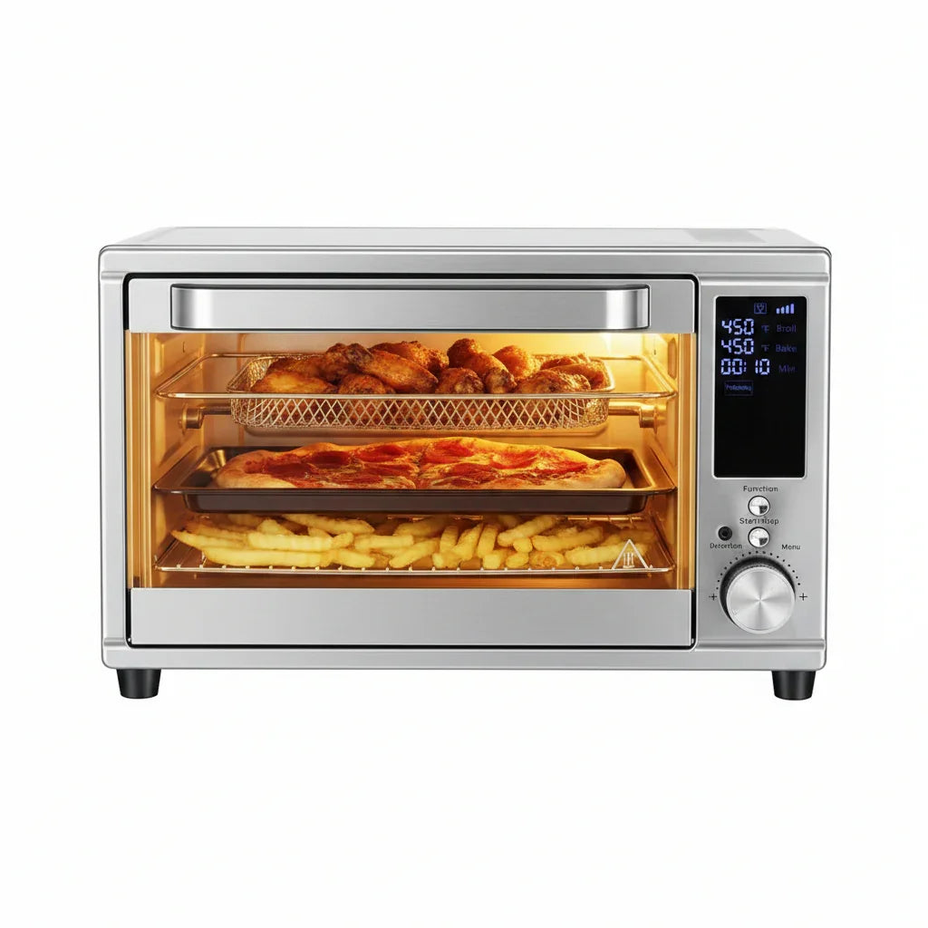 29.6QT Air Fryer Toaster Oven Combo with Smart Probe, 12-In-1 Countertop Convection Oven, 450°F, Stainless Steel