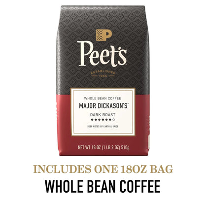 , Dark Roast Whole Bean Coffee, 100% Arabica Coffee - Major Dickason'S Blend 18 Ounce Bag
