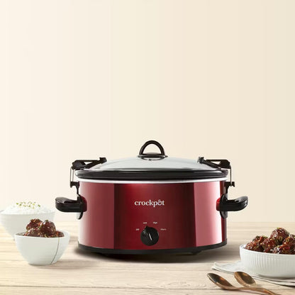6-Quart Cook & Carry Oval Manual Portable Slow Cooker, Red - SCCPVL600-R