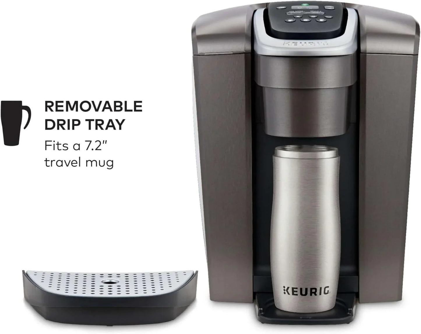 K-Elite Single Serve K-Cup Pod Coffee Maker, with Strength and Temperature Control, Iced Coffee Capability, 8 to 12Oz Brew Size, Programmable, Brushed Slate