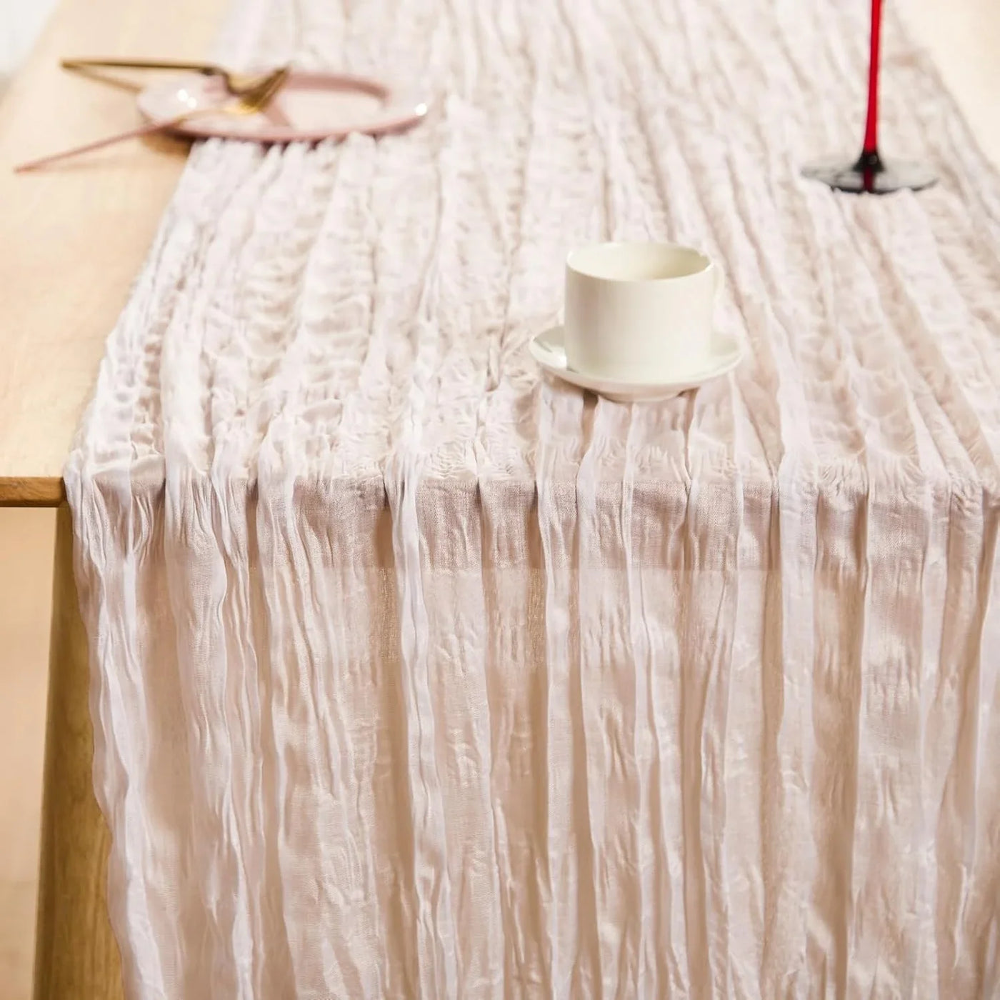 10 Pack White Spring Table Runner Boho Cheesecloth Table Runners Bulk 10 Ft Gauze Sheer Mother'S Day Table Centerpieces for Wedding Ceremony Anniversary Bridal Baby Shower Banquet