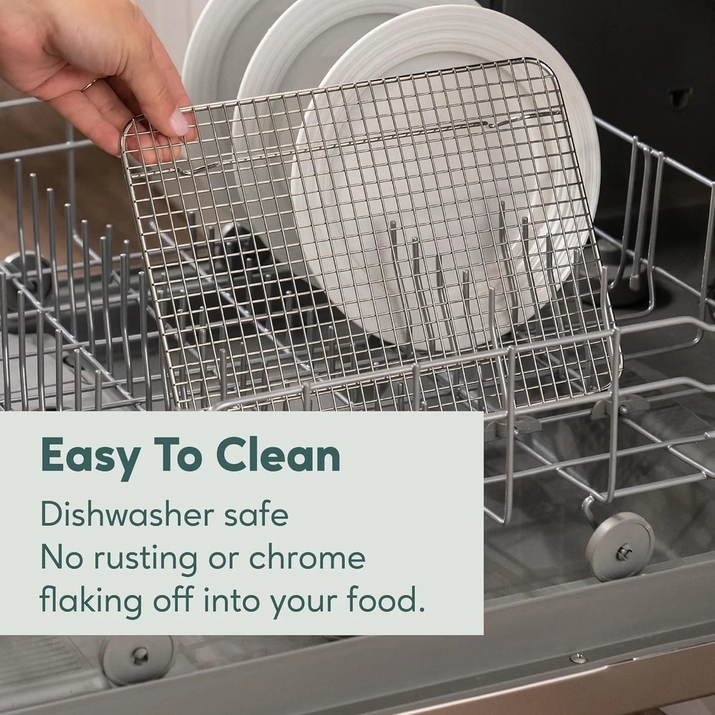 Oven-Safe, Dishwasher-Safe 100% Stainless Steel Cooling & Baking Rack Set - Tight-Wire Bake for Oven Cooking - Heavy Duty - 8.5X12 - Set of 2 - Small Quarter Sheet Pan Cooling Racks