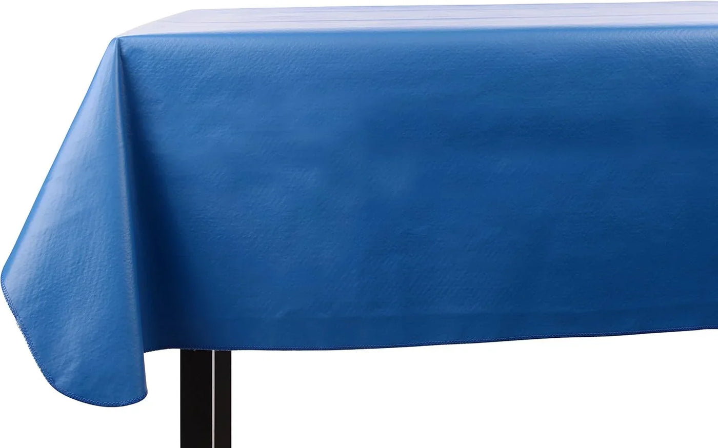Heavy Duty Vinyl Rectangle or Square Tablecloth – 6 Gauge Heavy Duty Tablecloth – Flannel Backed – Wipeable Tablecloth with Vivid Colors & Many Sizes 52 X 120 Royal Blue