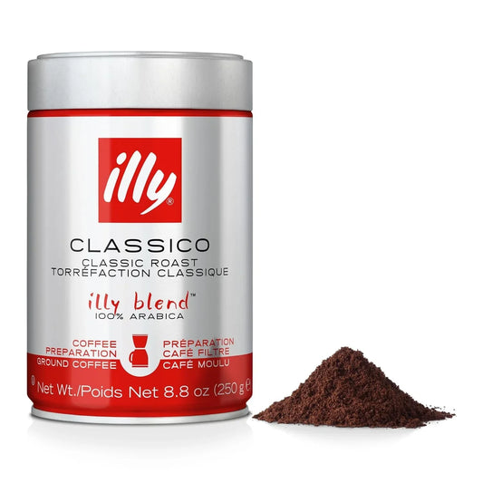 Classico Ground Drip Coffee, Medium Roast, Classic Roast with Notes of Chocolate & Caramel, 100% Arabica Coffee, No Preservatives, 8.8 Ounce (Pack of 1)