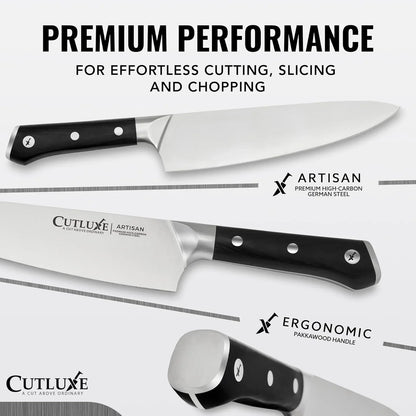 Kitchen Knives, 5 Pcs Chef'S Knife Set – Razor Sharp German Steel, Full Tang, Ergonomic Handles – Artisan Series