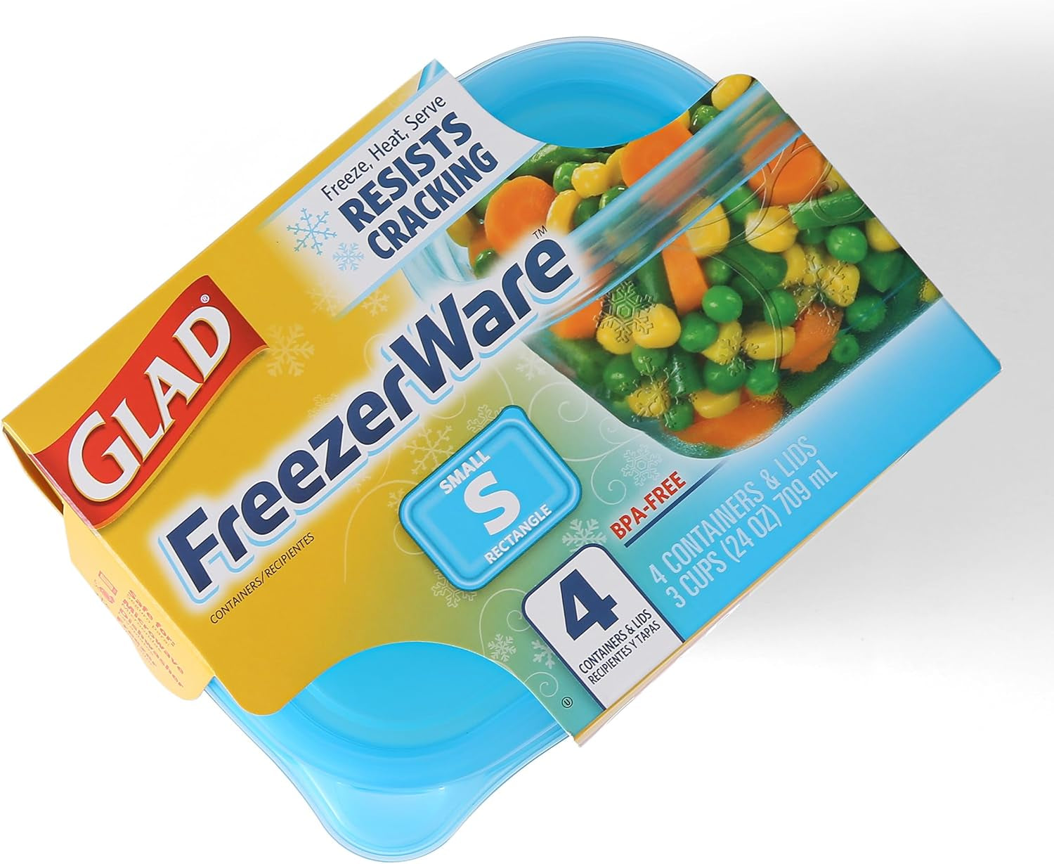 Food Storage Containers -  Freezerware Container - Small - 24 Ounce - 4 Containers