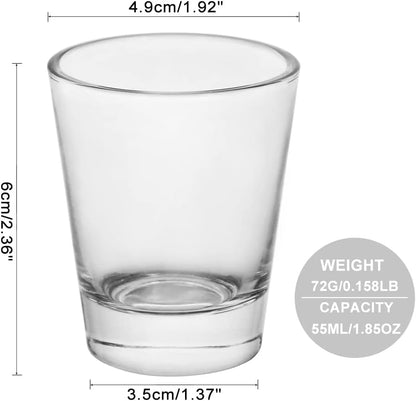 Heavy Base Shot Glasses, 1.5 Oz Sets of Clear Shot Glass (2 Pack), Measuring Cup for Espresso, Liquid, and Wine - Heavy Glass (Glass, 2Pack)