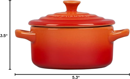 Stoneware Mini round Cocotte, 8 Oz., Flame