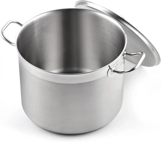 Stockpots Stainless Steel, 16 Quart Professional Grade Stock Pot with Lid, Silver