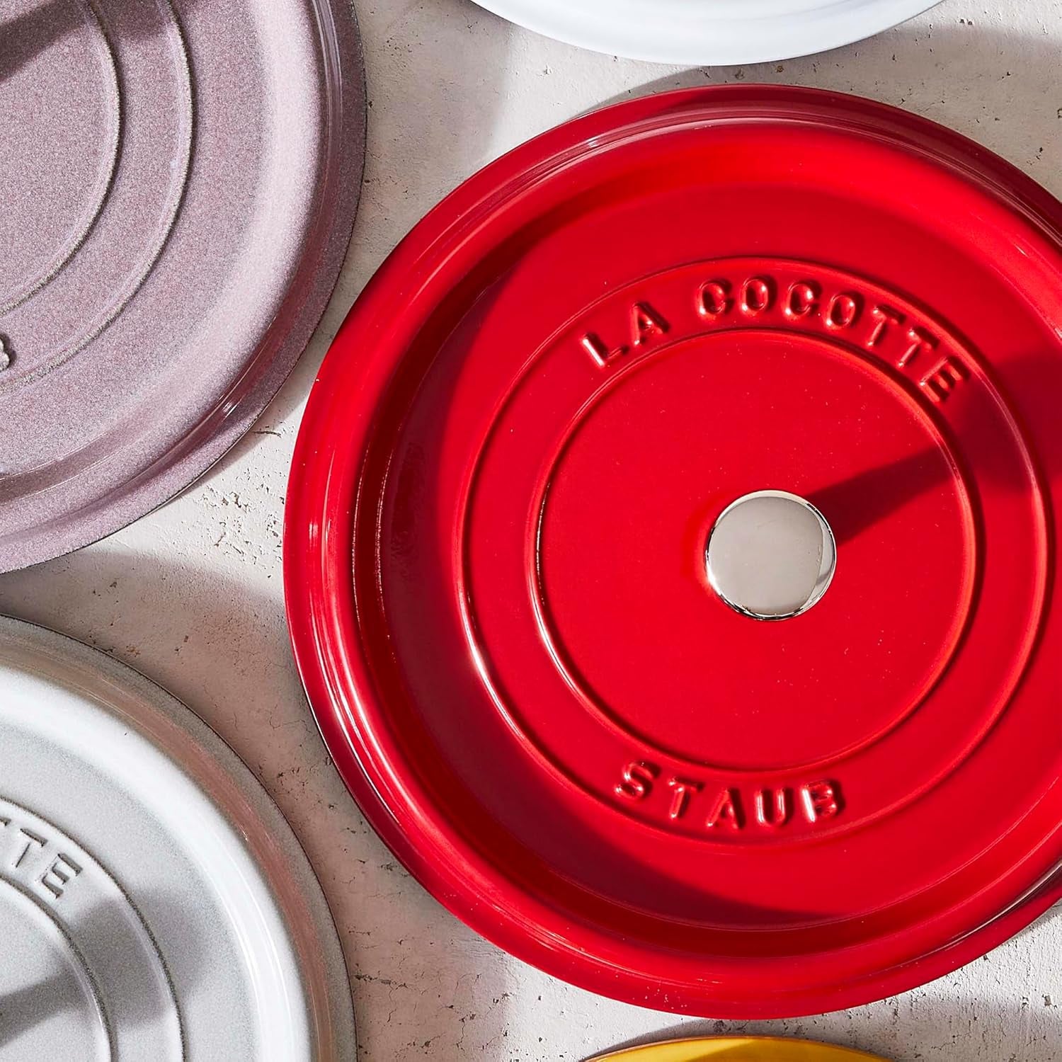 Cast Iron Dutch Oven 4-Qt round Cocotte, Made in France, Serves 3-4, Cherry