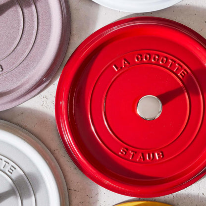 Cast Iron Dutch Oven 4-Qt round Cocotte, Made in France, Serves 3-4, Cherry