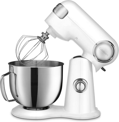 Stand Mixer, 12 Speed, 5.5 Quart Stainless Steel Bowl, Chef’S Whisk, Mixing Paddle, Dough Hook, Splash Guard W/ Pour Spout, White Linen, SM-50NAS, Manual