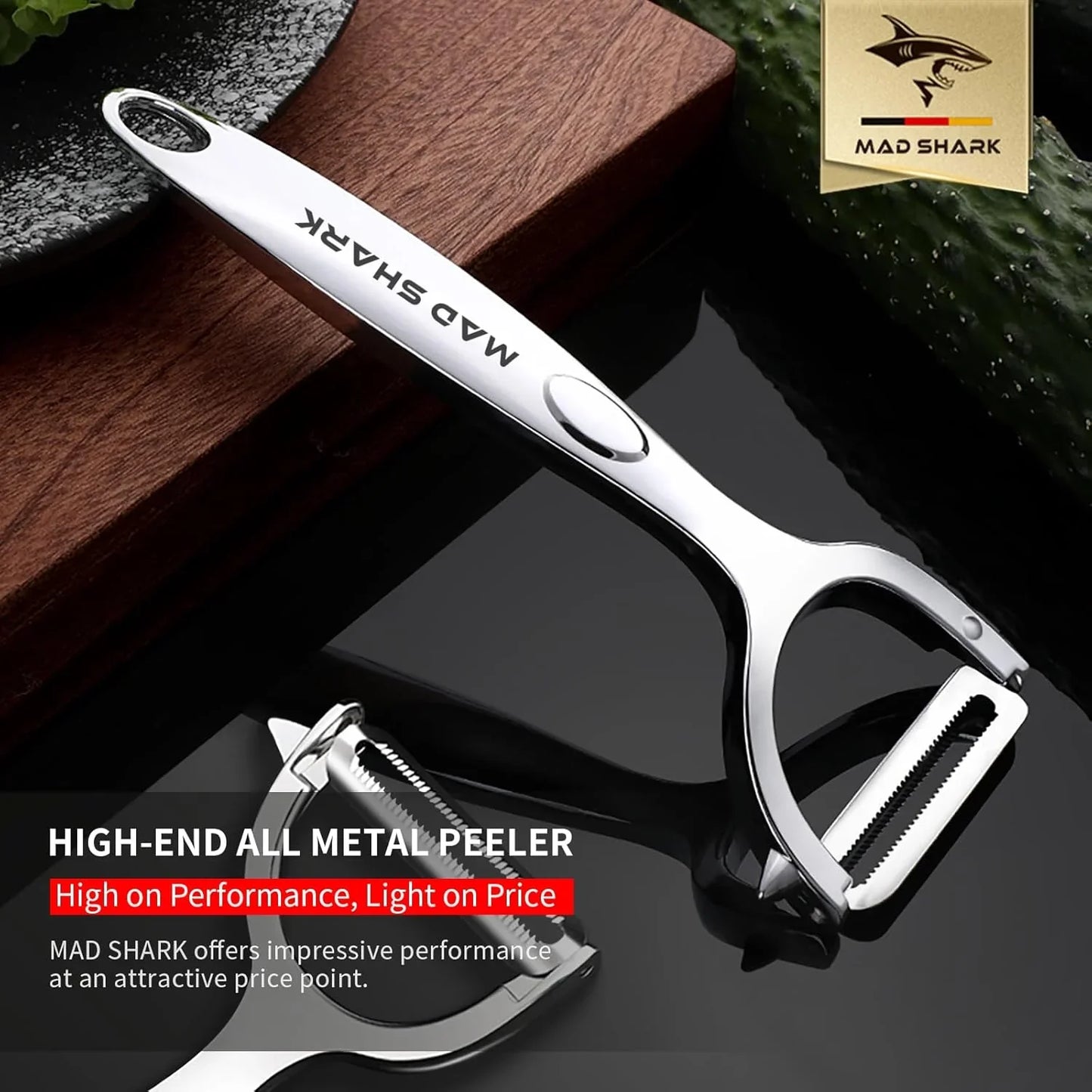 Ultra Sharp Vegetable Peelers for Kitchen 10 Years No Rust Stainless Steel Serrated Potato Peeler Easy to Use Y Peeler with Durable Non-Slip Ergonomic Grips for Carrots, Fruits, Veggie