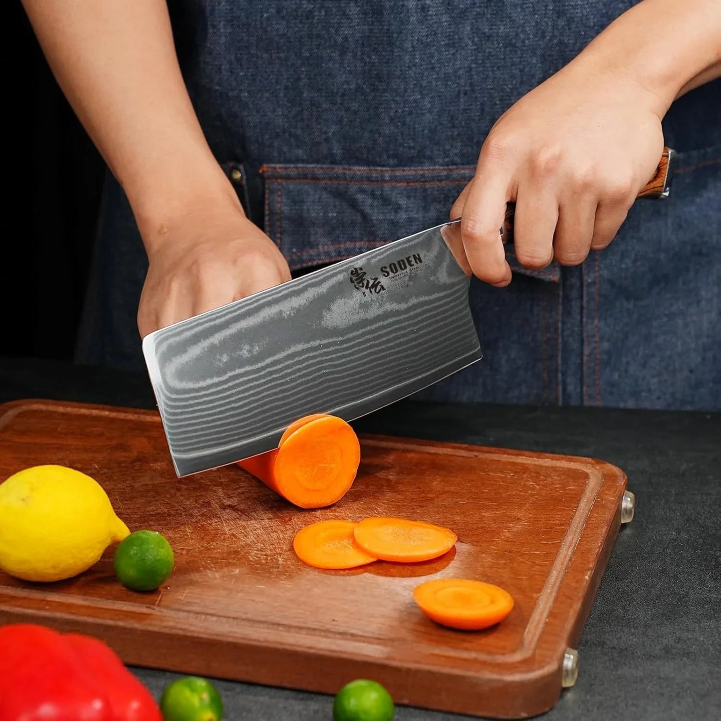 7 Inch Cleaver Knife - VG-10 Damascus Steel Professional Meat Cleaver & Butcher Knife, Razor Sharp Heavy Duty Chopper with Ergonomic Handle, for Chef & Home Kitchen