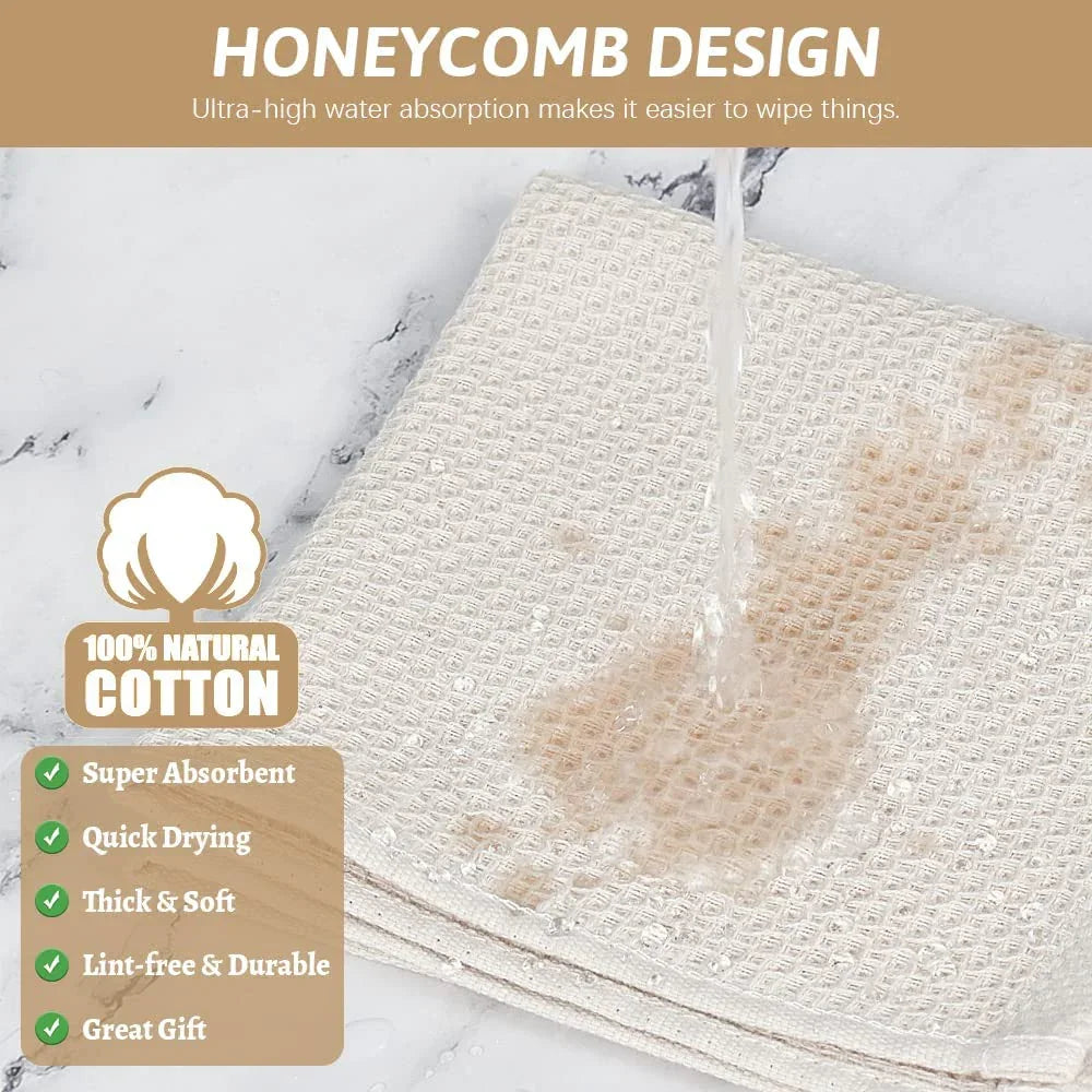 6 Pack Kitchen Towels and Dishcloths Sets,100% Cotton Soft Absorbent Quick Drying Dish Towels for Kitchen,Washing Dishes,12X12 Inches, Multi Color