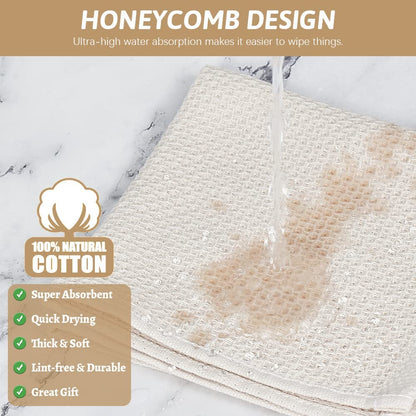 6 Pack Kitchen Towels and Dishcloths Sets,100% Cotton Soft Absorbent Quick Drying Dish Towels for Kitchen,Washing Dishes,12X12 Inches, Multi Color
