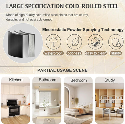 75.2" Tall Metal Kitchen Pantry Storage Cabinets with 2 Door and 5 Adjustable Shelves, Cupboard for Kitchen, Dining Room, Living Room and Bathroom, White