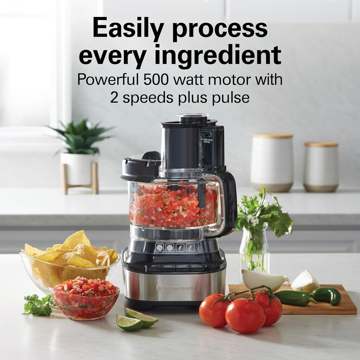Stack & Snap Food Processor with Bowl Scraper, 10 Cup Capacity, Black, 70822F