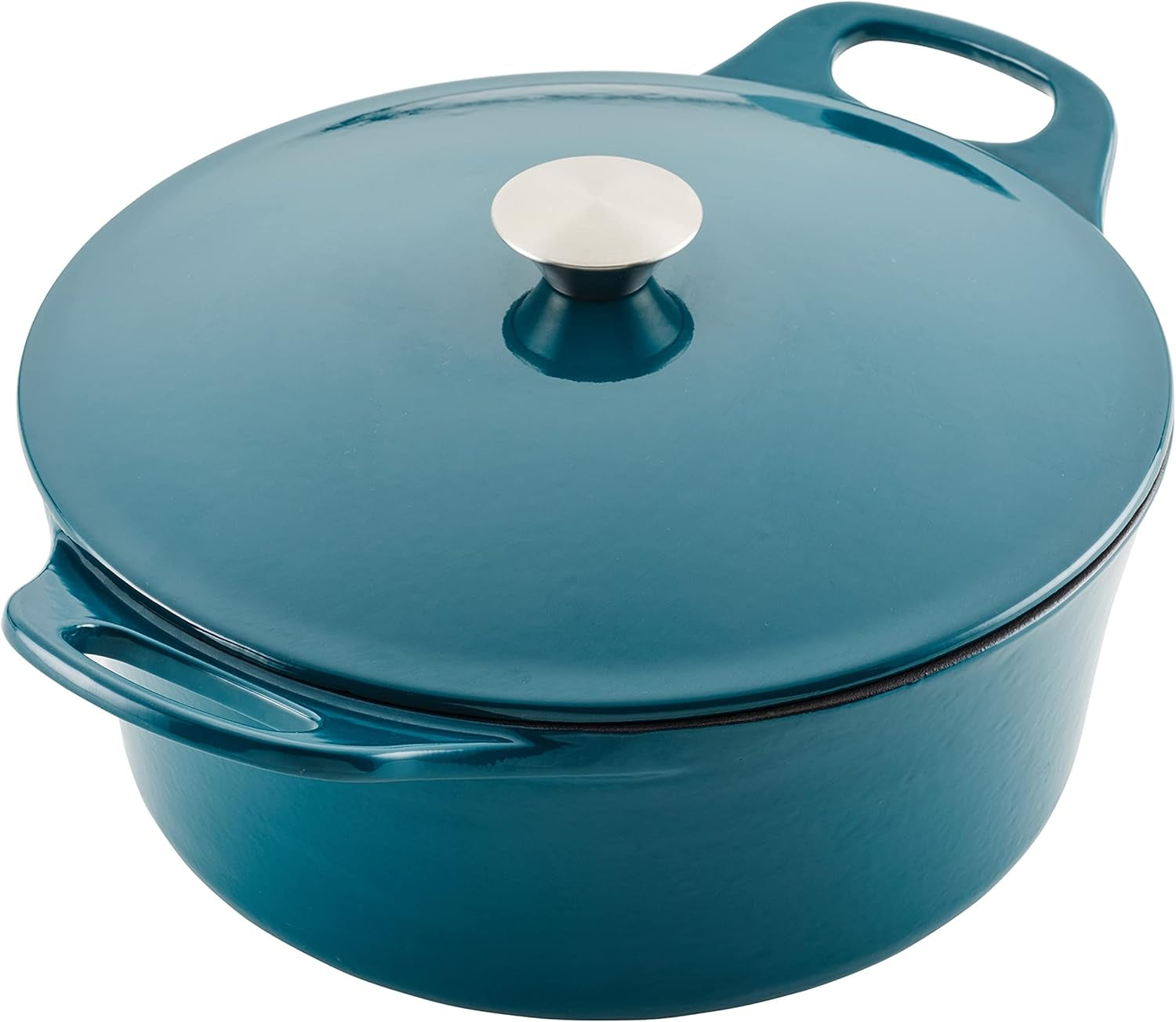 Enameled Cast Iron Dutch Oven/Casserole Pot with Lid, 5 Quart, Teal