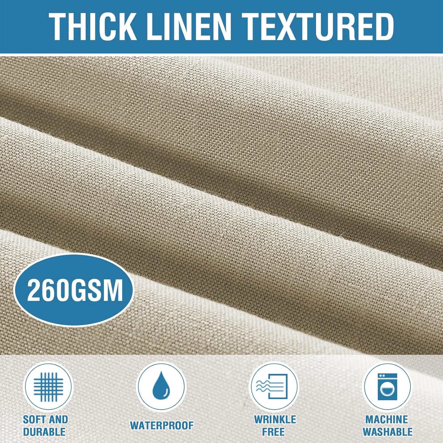 Linen Textured Table Cloths 60 X 120 Inch Premium Solid Tablecloth Spill-Proof Waterproof Table Cover for Dining Buffet Feature Extra Soft and Thick Fabric Wrinkle Free, Taupe