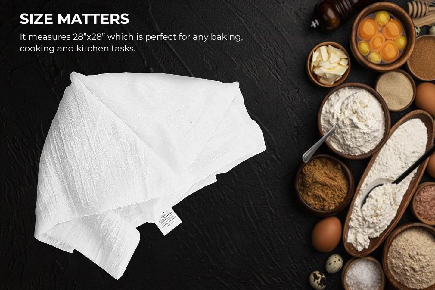 Flour Sack Towels Pack of 15-28X28 Inches - 100% Cotton, Highly Absorbent Dish Towels for Drying Dishes, Durable Tea Towels for Kitchen, Multipurpose Kitchen Towels