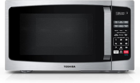 ML-EM09PA(SS) Small Microwave Oven with 6 Auto Menus, Mute Function, LED Lighting, Countertop Microwave Perfect for Apartments, 0.9 Cu Ft, 10.6 Inch Removable Turntable, 900W, Stainless Steel