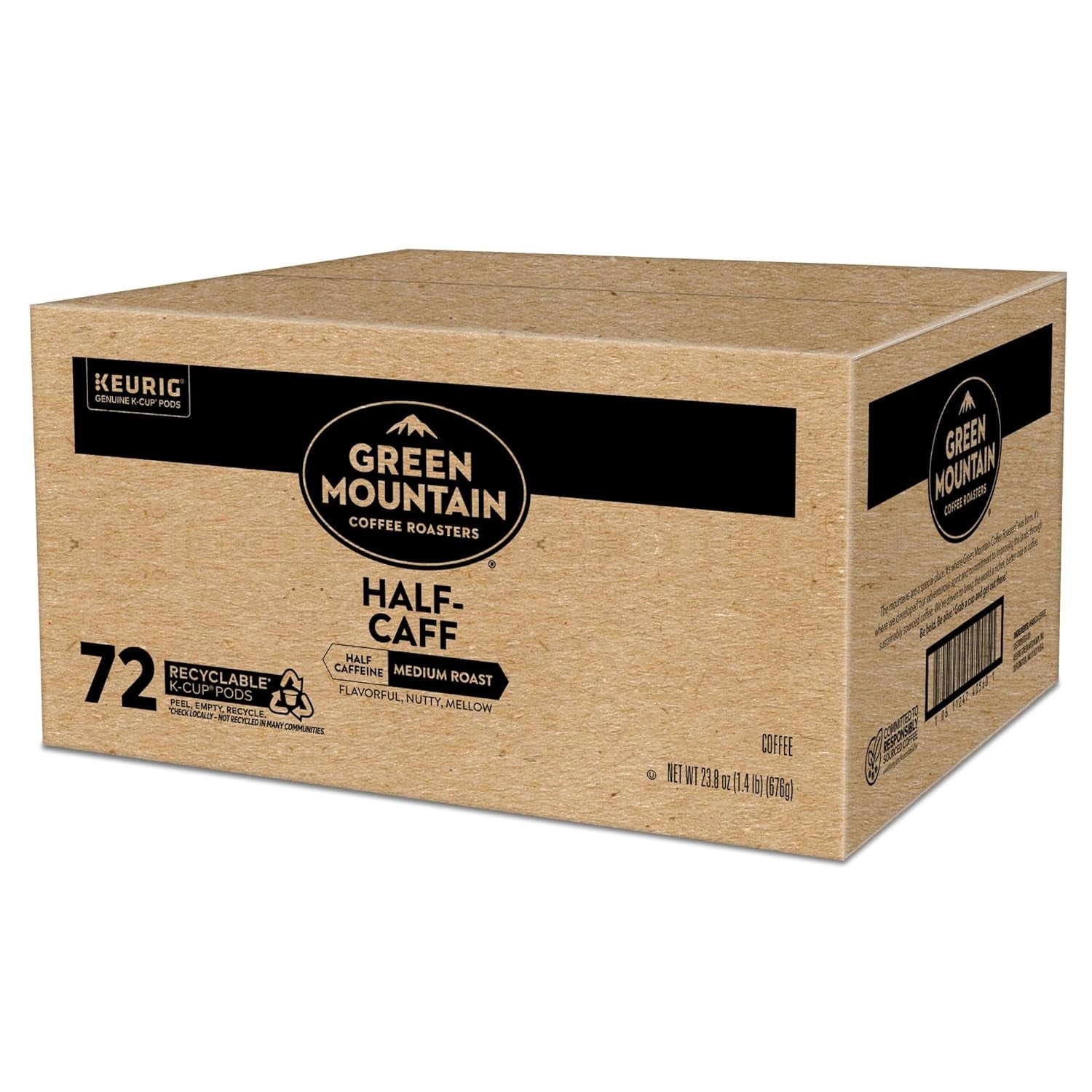 Half Caff Keurig Single-Serve K-Cup Pods, Medium Roast Coffee, 72 Count