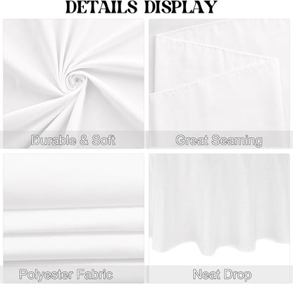 4 Pack round Tablecloth 90 Inch White Polyester Washable Decorative Fabric Table Covers for Wedding Dining Table Buffet Parties Banquet Decor