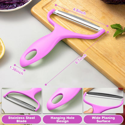 Cabbage Peeler and Shredder with Non-Slip Handle,Julienne for Vegetable Peeling, Kitchen(Pink)