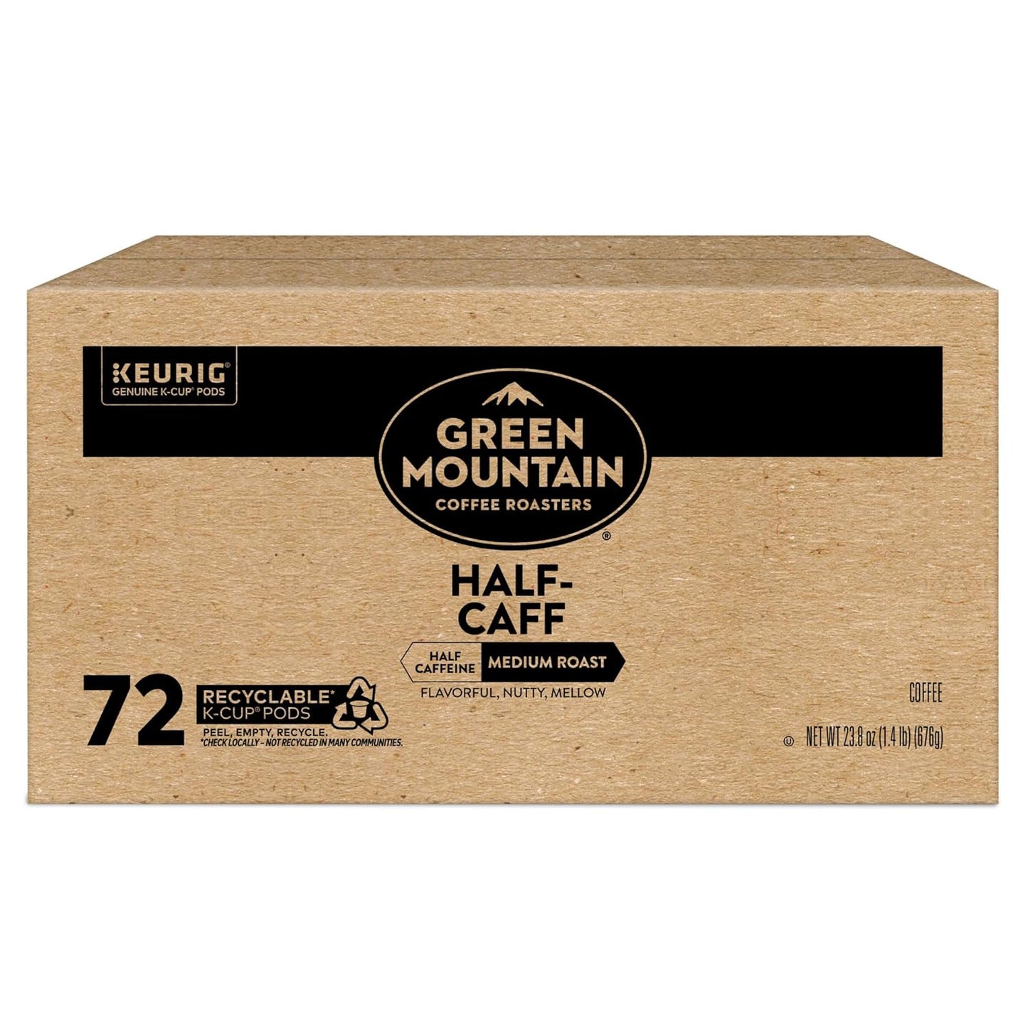 Half Caff Keurig Single-Serve K-Cup Pods, Medium Roast Coffee, 72 Count