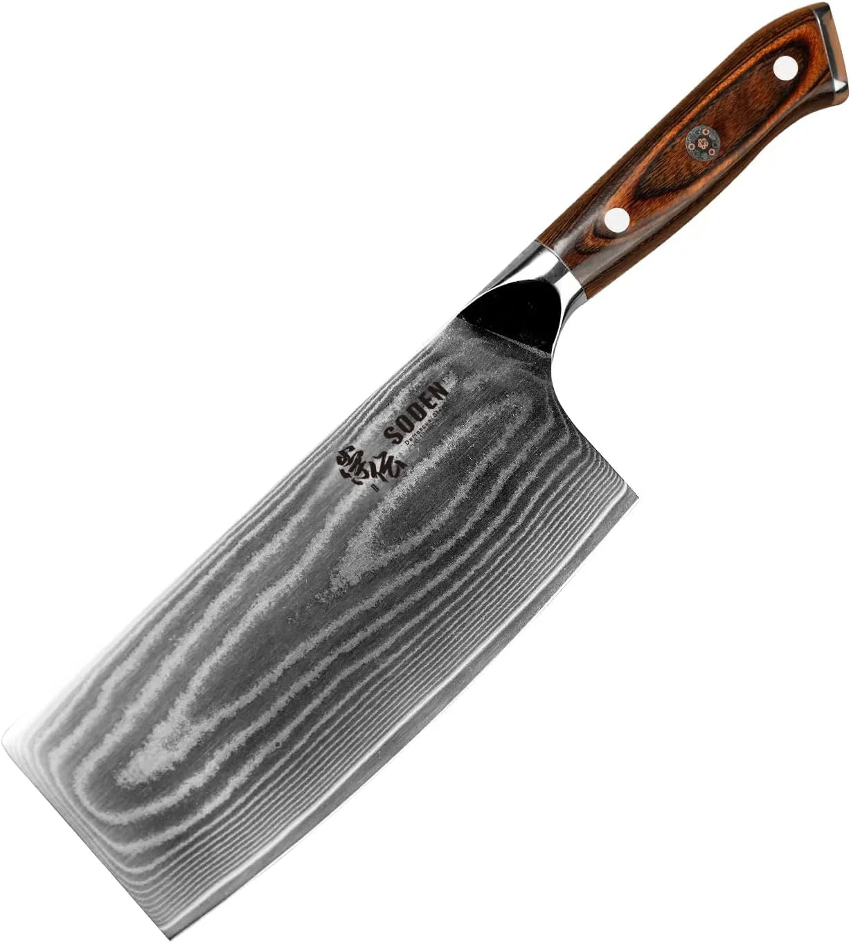 7 Inch Cleaver Knife - VG-10 Damascus Steel Professional Meat Cleaver & Butcher Knife, Razor Sharp Heavy Duty Chopper with Ergonomic Handle, for Chef & Home Kitchen