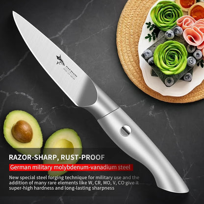 Paring Knife 3.5 Inch Paring Knives, Small Kitchen Knife, Ultra Sharp German Stainless Steel Vegetable Knives, Ergonomic Handle Design, Unique Gift for Men/Women