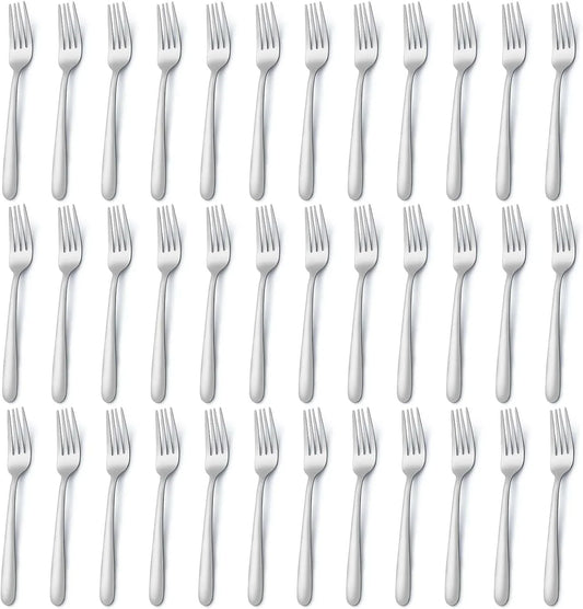 36-Piece Dinner Forks Set (8 Inch), Stainless Steel Forks Silverware, Mirror Polished Fork Set, Small Forks for Home, Kitchen, Restaurant, Dishwasher Safe
