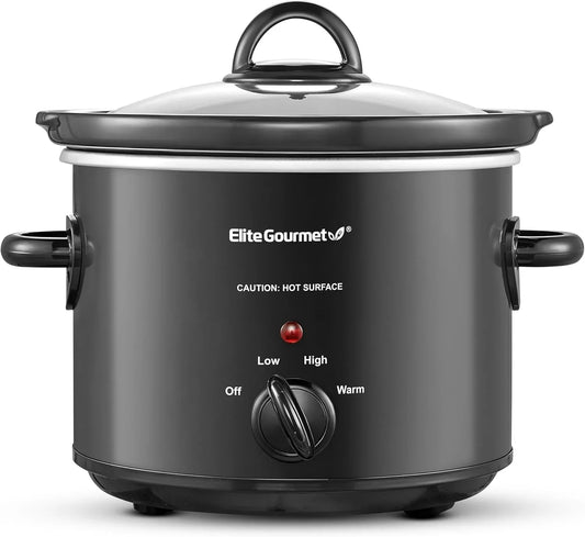 MST-350B Electric Slow Cooker, Adjustable Temp, Entrees, Sauces, Stews & Dips, Dishwasher Safe Glass Lid & Crock (3 Quart, Black)
