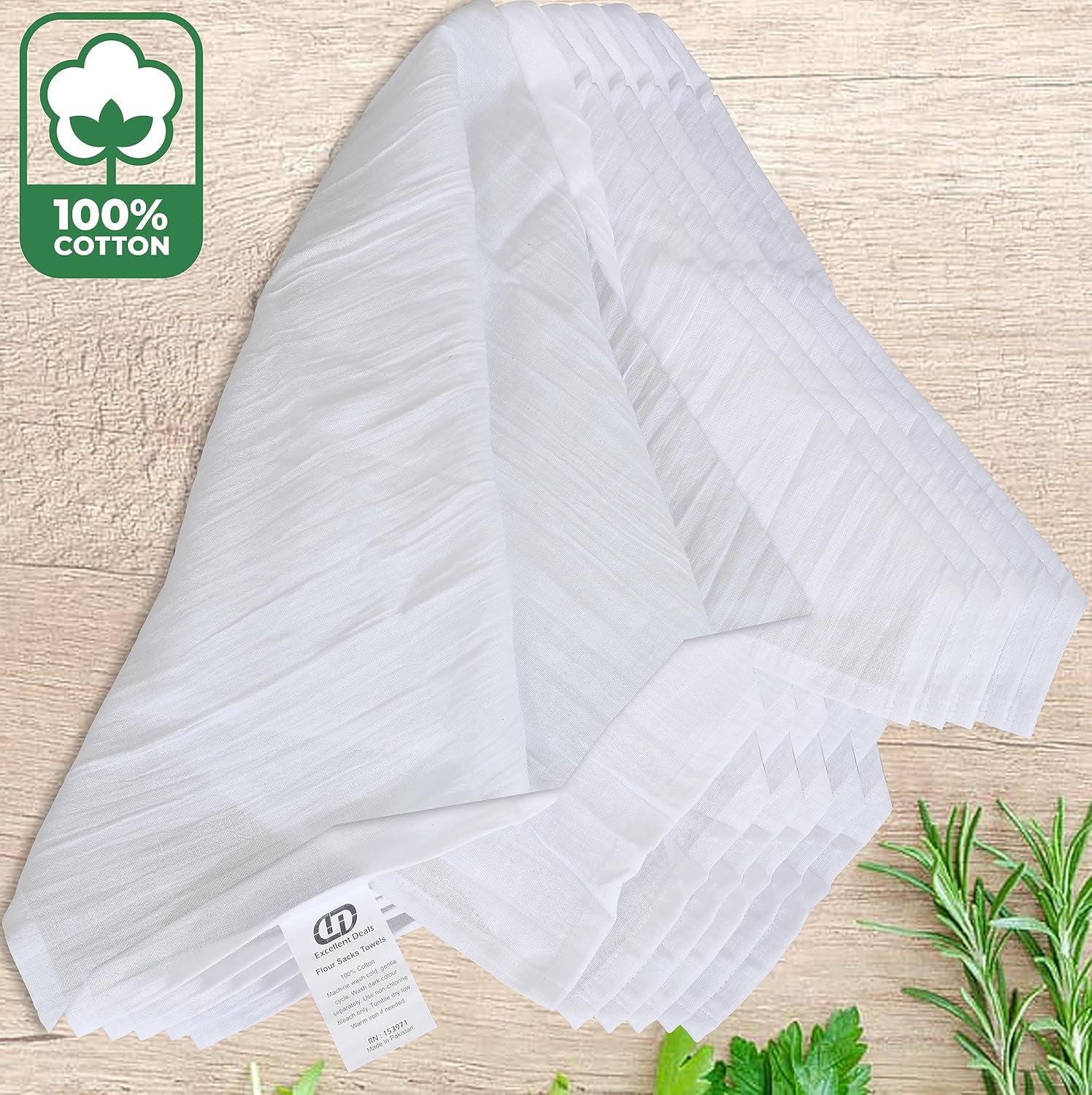 Flour Sack Kitchen Towels (White,12 Pack) 100% Cotton,28X28 Inch Cloth Napkin, Bread Wrapper, Cheesecloth, Multi Purpose Kitchen Dish Towels,Bar Towels, Extremely Absorbent & Sturdy by