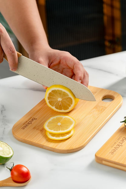 2 Pcs  Small FSC-CERTIFIED Bamboo Wood Cutting Board Set – Mini Lightweight Wooden Cutting Board- BPA Free