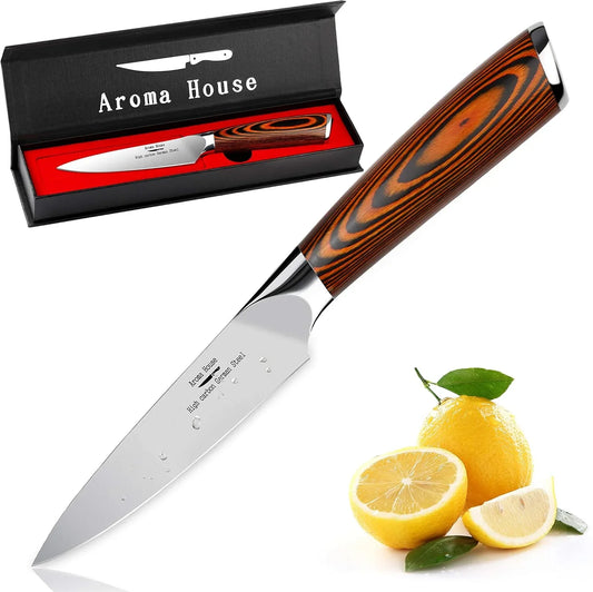 Paring Knife 4 Inch - Paring Knives Best Small Kitchen Knife Fruit Knife,German High Carbon Stainless Steel Ultra Sharp Peeling with Ergonomic Handle