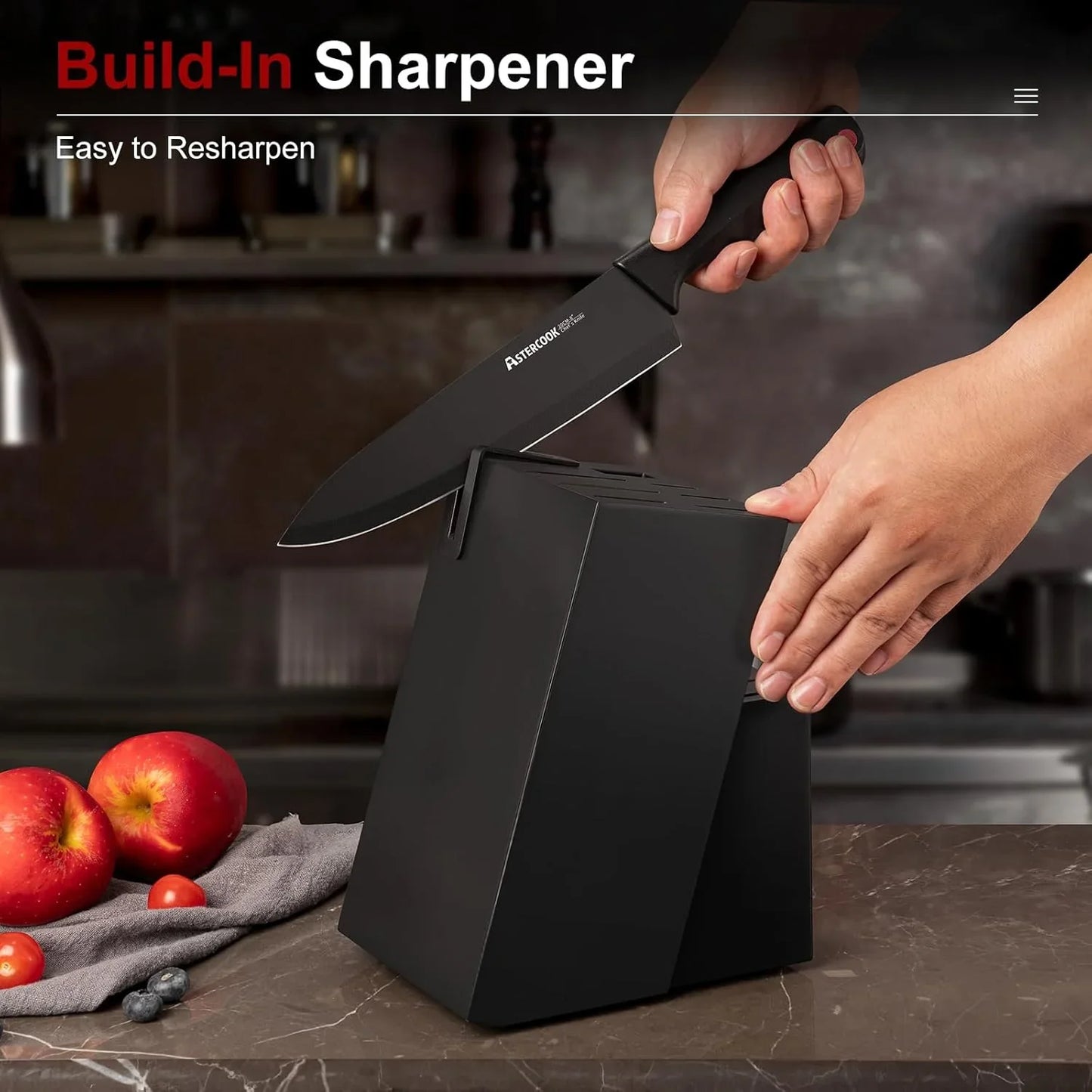 Knife Set,  15 Pieces Knife Sets for Kitchen with Block, Dishwasher Safe Kitchen Knife Set with Built in Sharpener Block, German Stainless Steel Knife Block Set, Valentine'S Gift