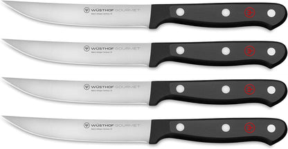 Gourmet 4-Piece Steak Knife Set, Black